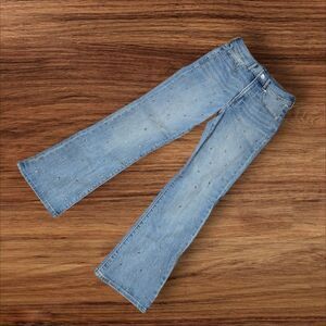 Express Rhinestone Denim Cropped Flare Jeans